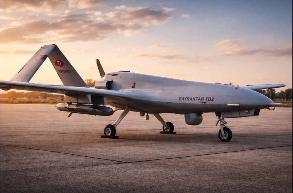 Bayraktar TB2 unmanned combat aerial vehicle illustrating global proliferation of military drones