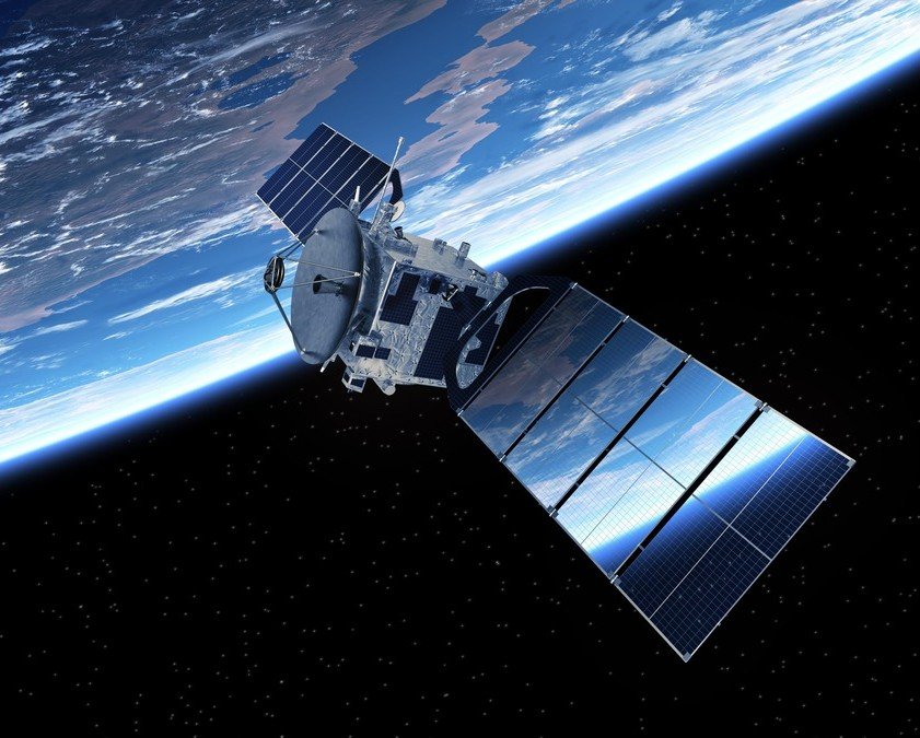 Satellite orbiting Earth supporting communication and military operations