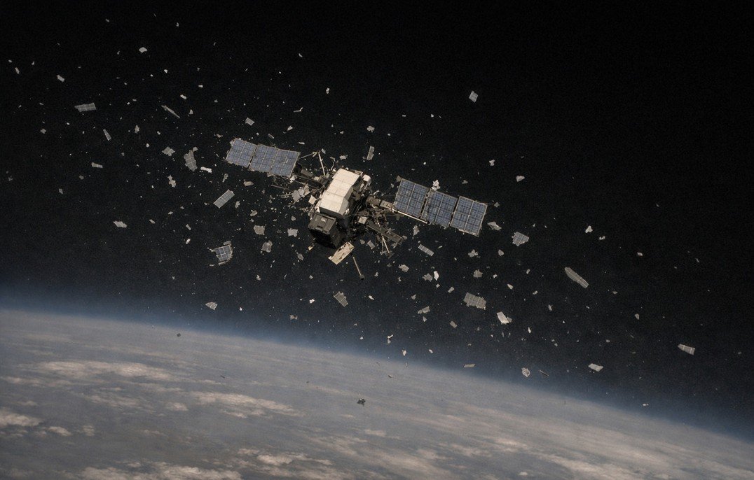 orbital debris created after anti-satellite weapon impact in low Earth orbit