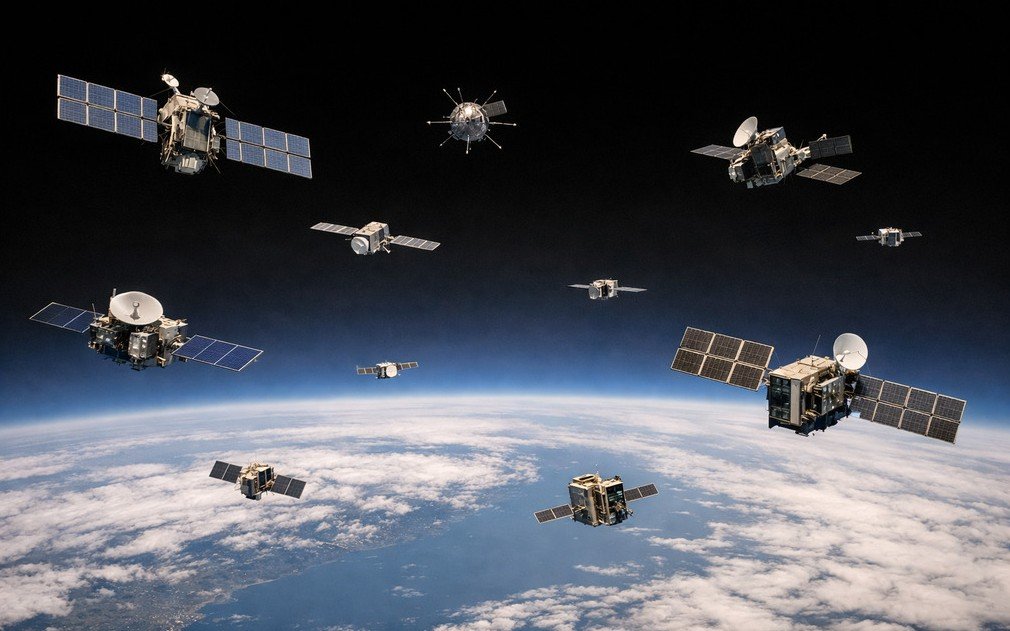 Proliferated satellite constellation in low Earth orbit representing US Space Force resilience architecture