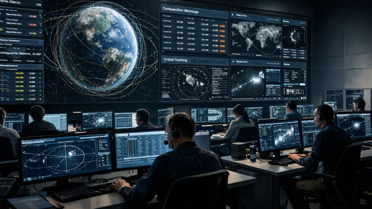 Advanced space surveillance operations centre representing modern space domain awareness tracking capability