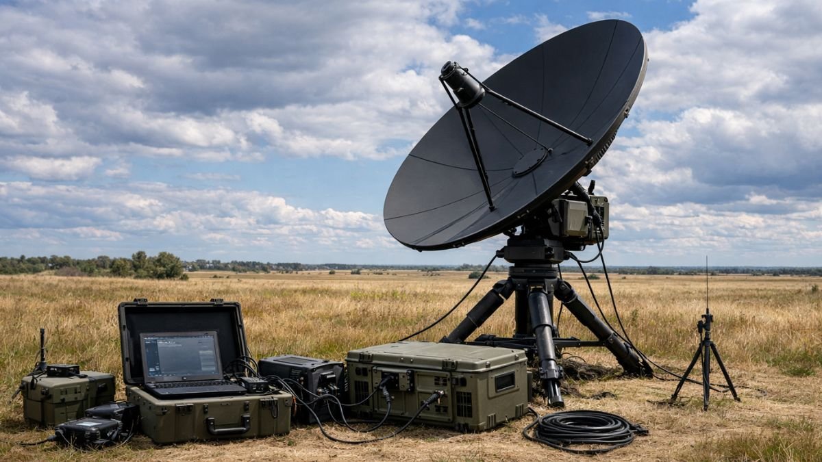 Commercial satellites supporting military communications operations in Ukraine through satellite terminal connectivity