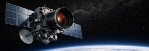 Infrared missile warning satellite in geostationary orbit representing space-based early warning and nuclear deterrence infrastructure
