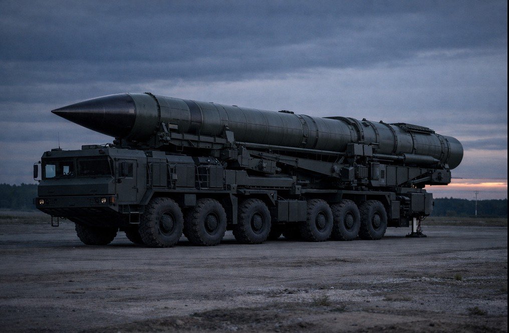Mobile missile launcher carrying a ballistic missile with glide-vehicle-style payload configuration