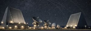 Ground-based radar facility monitoring objects in orbit representing space situational awareness infrastructure