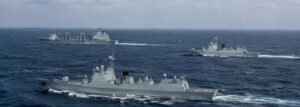 Chinese naval task group operating at sea representing PLA military modernization and expanding force structure