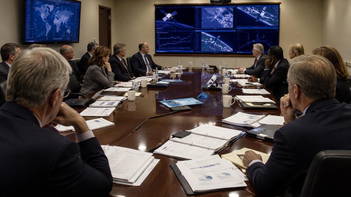 Government oversight meeting reviewing space-based missile defence integration risks and programme accountability