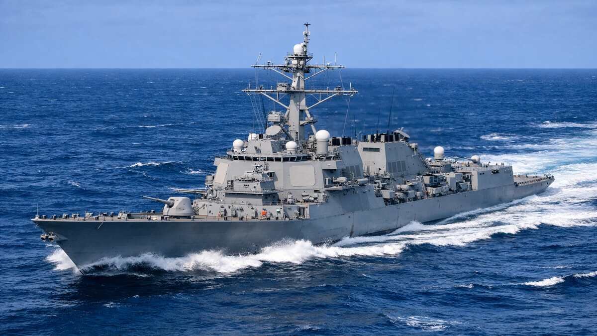 Golden Dome Glide Phase Interceptor demonstrated by a US Navy Aegis-equipped guided missile destroyer operating in open ocean