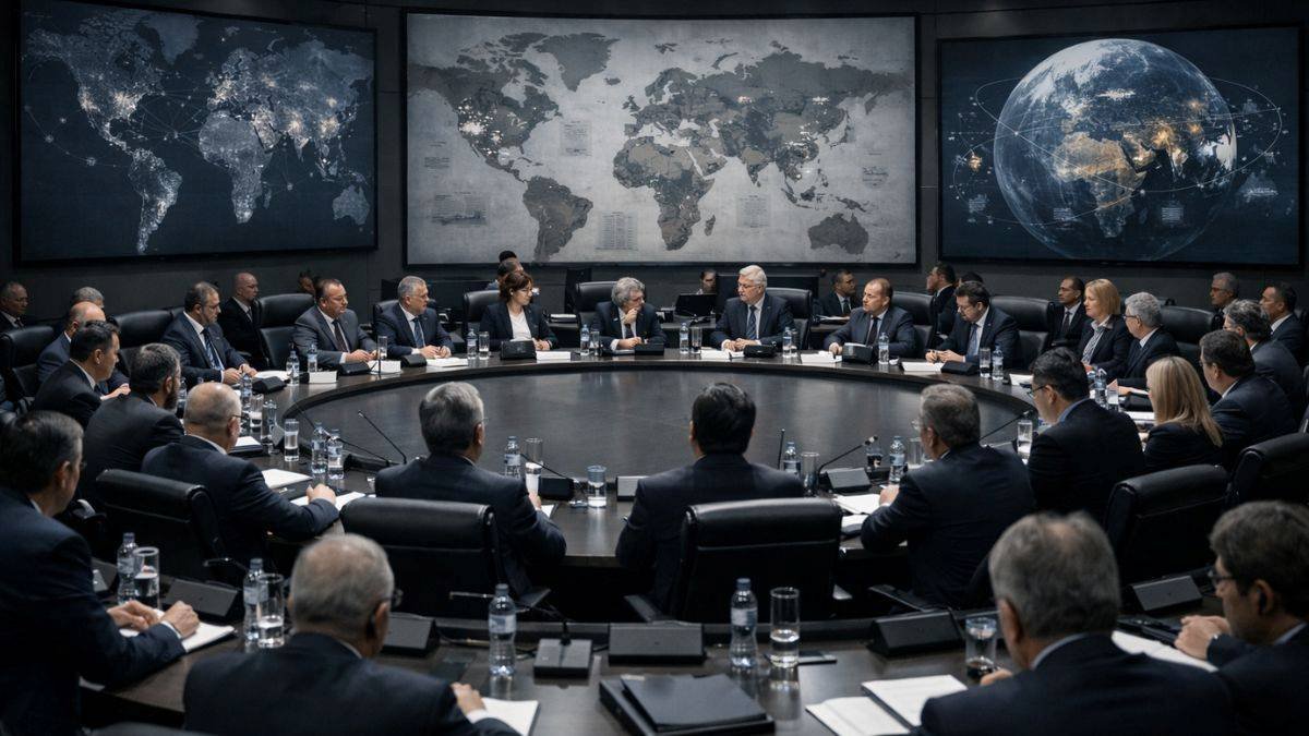 Global political map representing the transition from unipolar to multipolar world order and great power competition