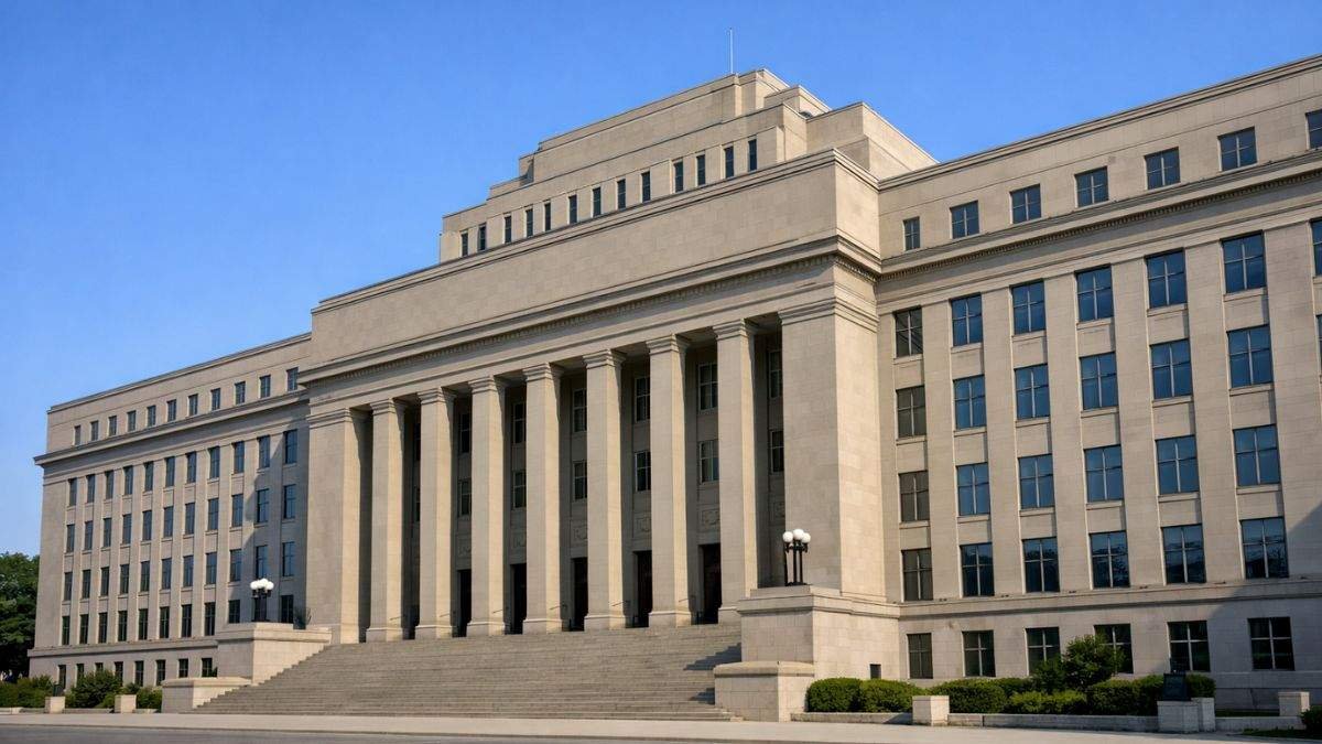The Pentagon building represents US military AI acceleration and the institutional risks of reducing oversight and safeguards in AI warfare development.