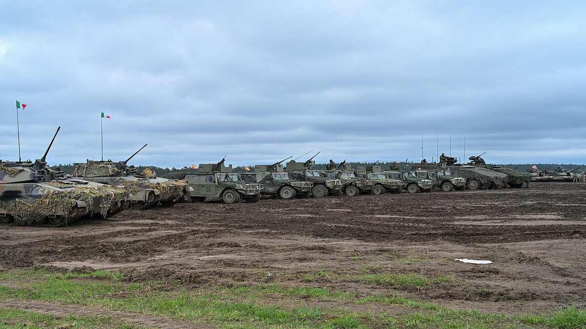 Multinational armored forces in a joint exercise representing global military modernization models