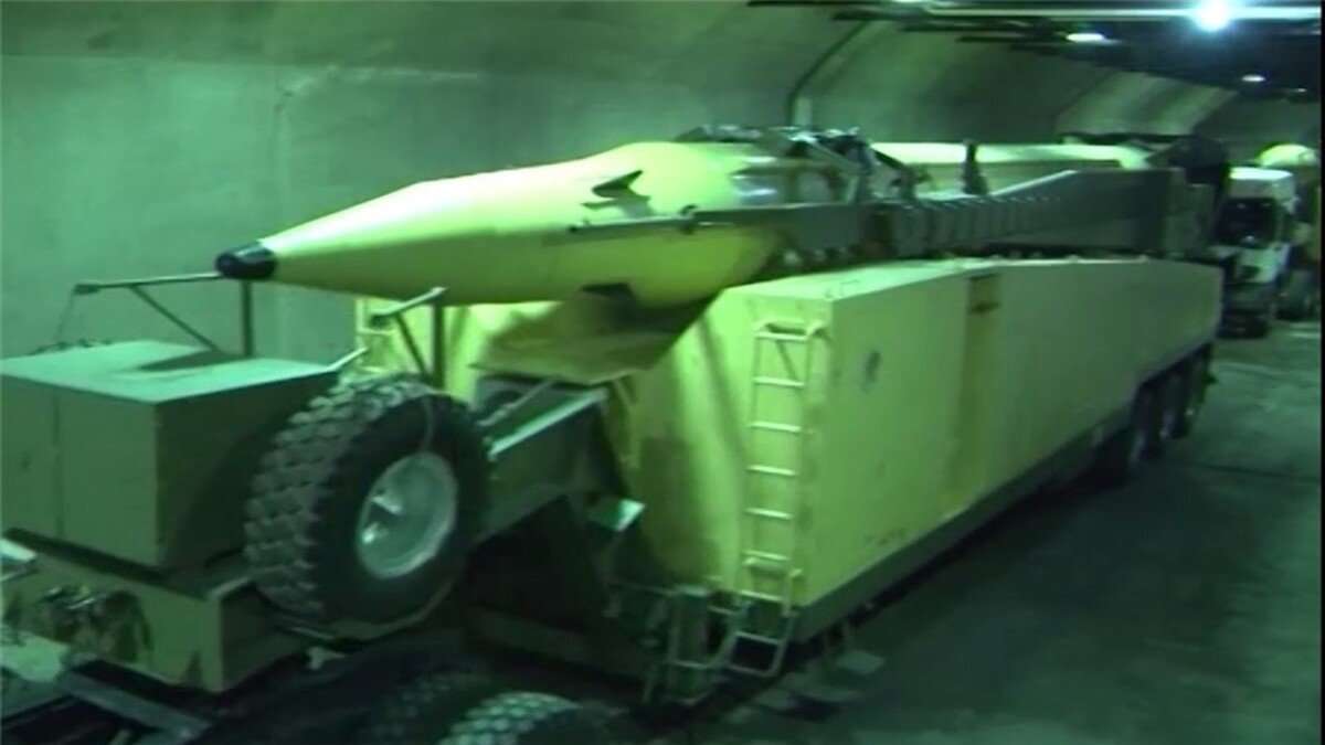 Iranian missile inside an underground facility as part of Iran's missile force