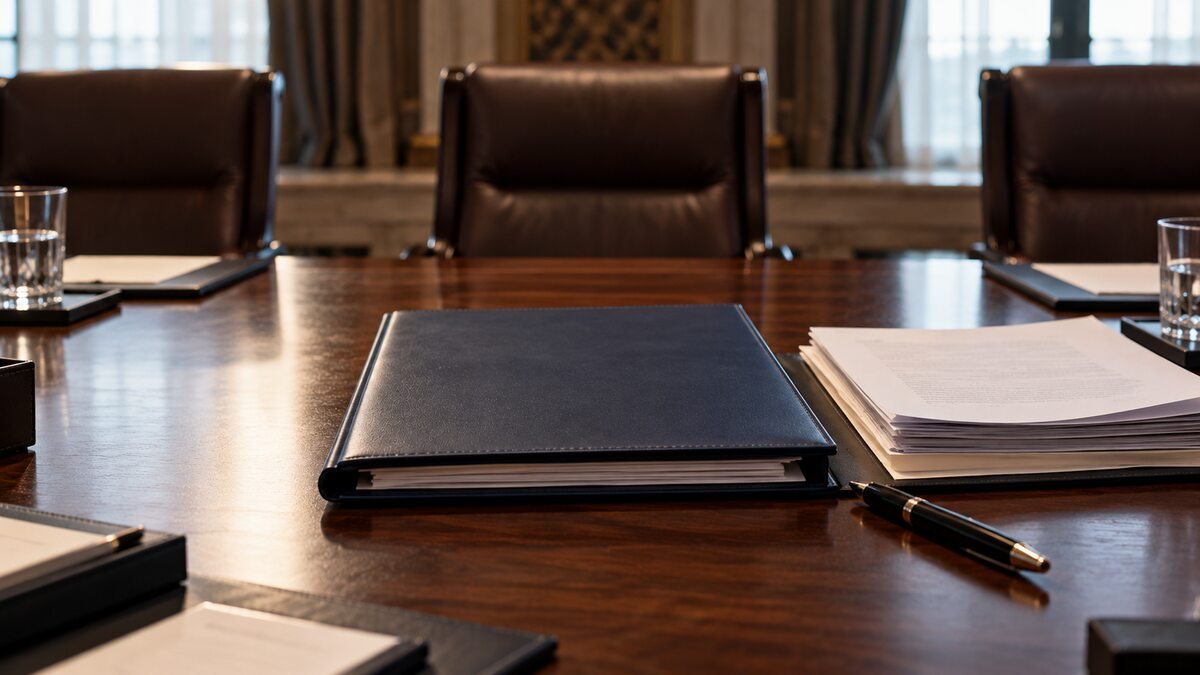 Mecca Defense Pact agreement documents on a diplomatic conference table